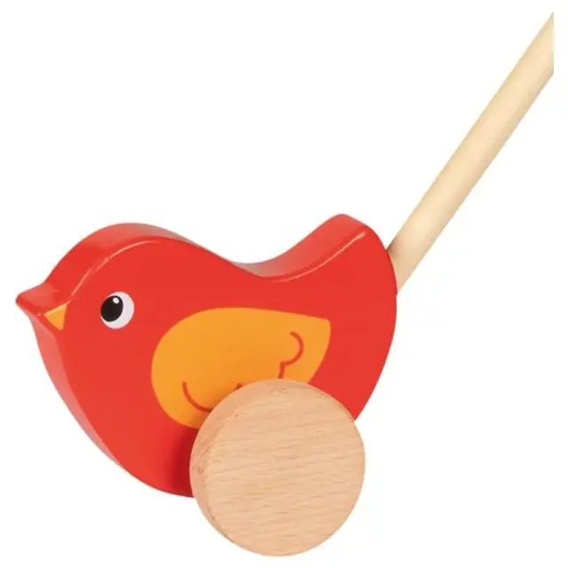 Jezdík na tyči - Ptáček červený dřevěný (Goki)