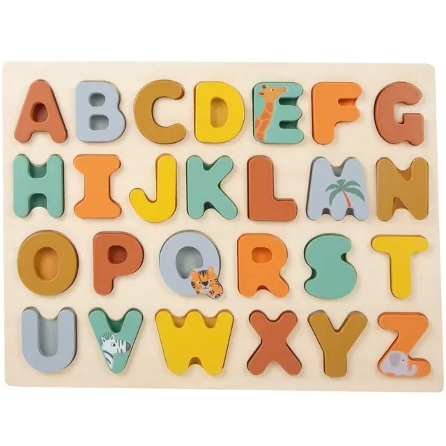 Puzzle výukové - Abeceda na desce Safar (Small foot)
