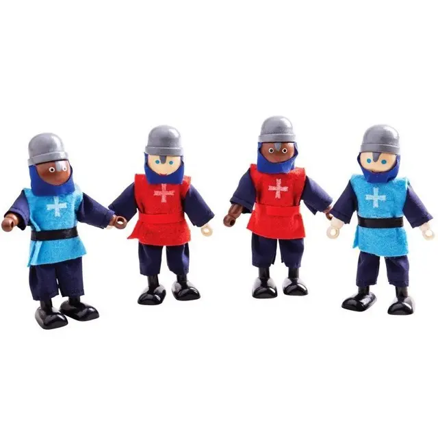 Panenky do domečku - Středověcí rytíři, 4ks (Bigjigs)
