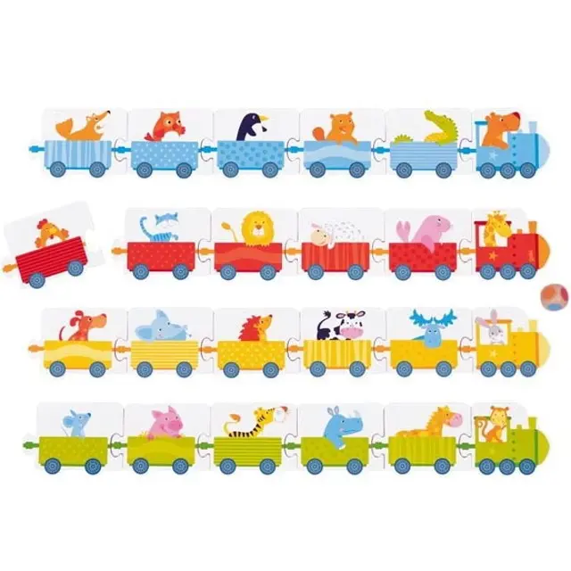 Puzzle hra s kostkami Vláčky - puzzle z kategorie Maxi dieliky