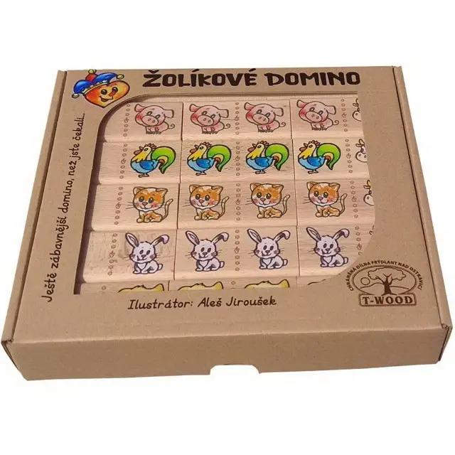 Domino - Masiv, Žolíkové domácí zvířata, 28ks