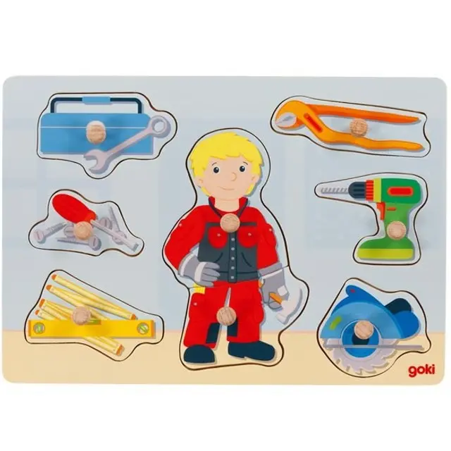 Puzzle vkládací - Řemeslník, 8ks (Goki)