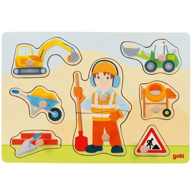 Puzzle vkládací - Stavitel, 8ks (Goki)