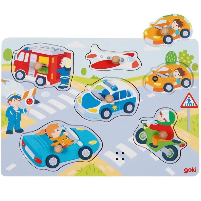 Puzzle muzikální - Dopravní prostředky, 6ks (Goki)