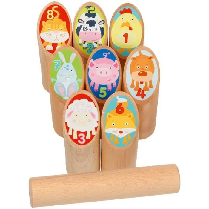 Kubb - Mölkky s obrázky zvířátek (Goki)