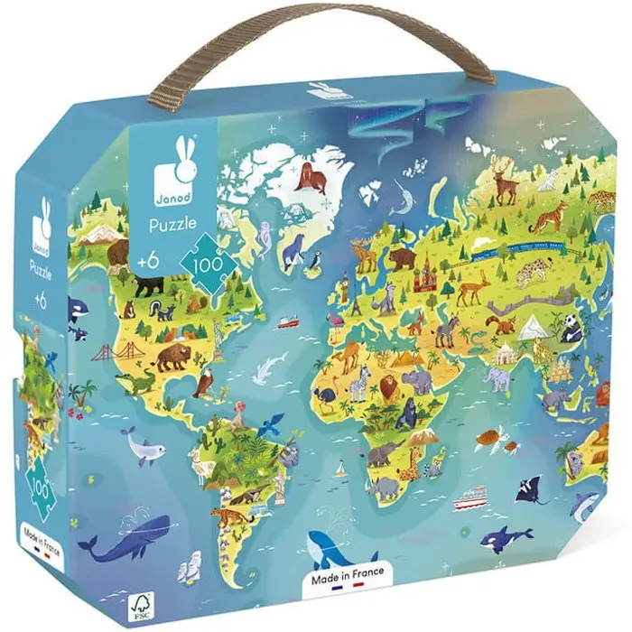 Mapa sveta v kufríku,Mapa sveta v kufríku - puzzle z kategorie 60 – 300 dielikov