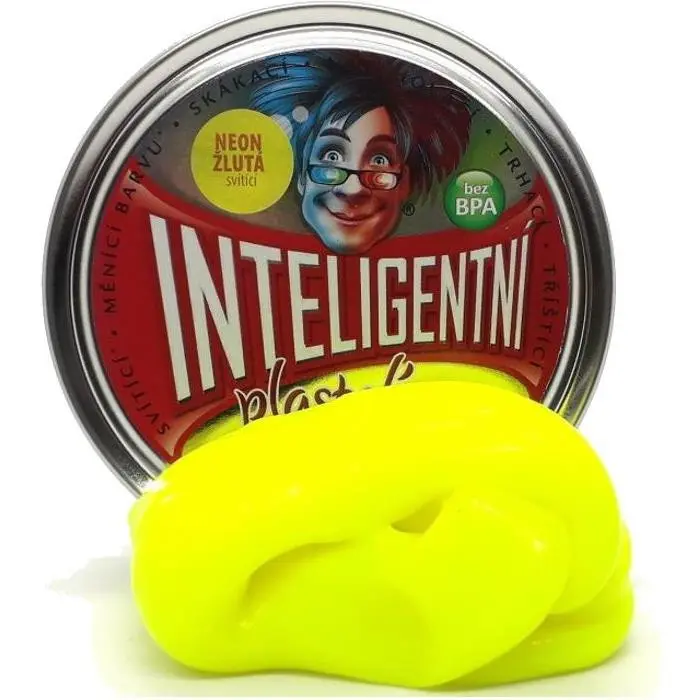 Inteligentní plastelína - svítící, Neon žlutá