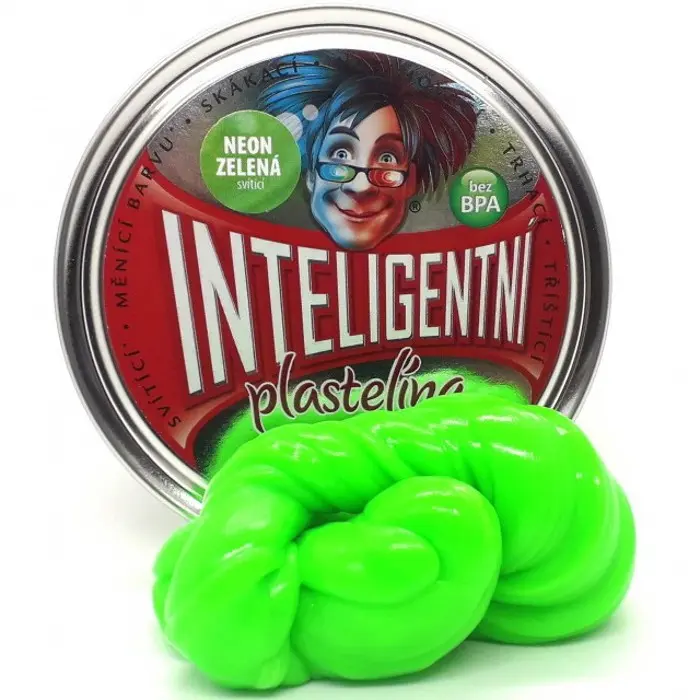 Inteligentní plastelína - svítící, Neon zelená