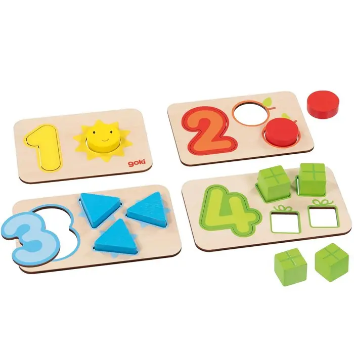 Dřevěná vkládačka s tvary a čísly - puzzle z kategorie Maxi dieliky