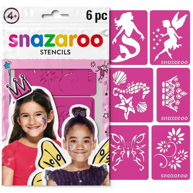 Snazaroo - Šablony na obličejové barvy 6ks, Dívčí