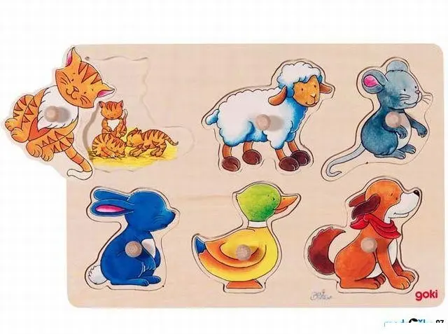 Puzzle odkrývací - Zvířátka, rodiče a děti (Goki)