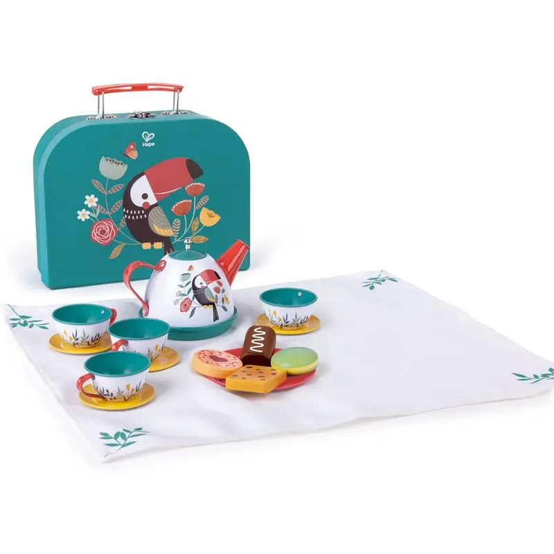 Nádobí dětské - Čajový set v kufříku, Tukan (Hape)