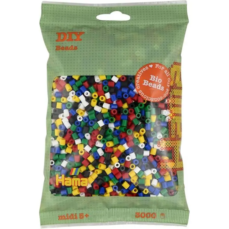 HAMA BIO zažehlovací korálky MIDI 3000 - mix 6 barev