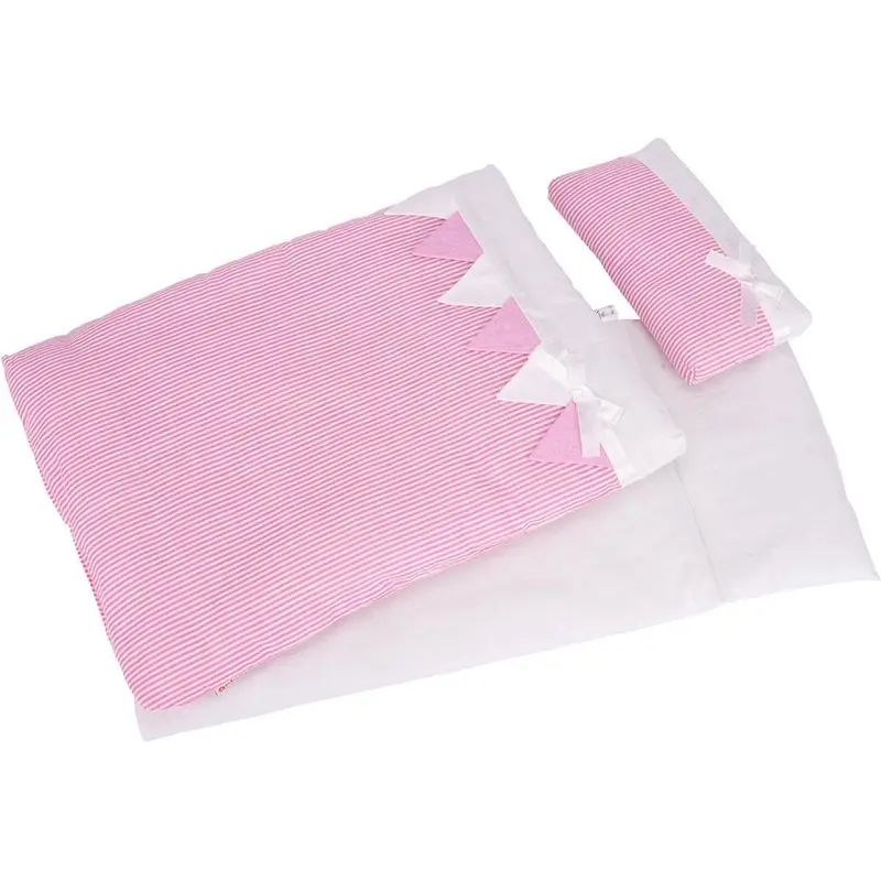 Povlečení pro panenky - Sada, Proužky růžové (Goki)