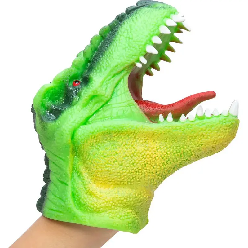 Maňásek - Dinosaurus z pryže na ruku, zelený (Schylling)