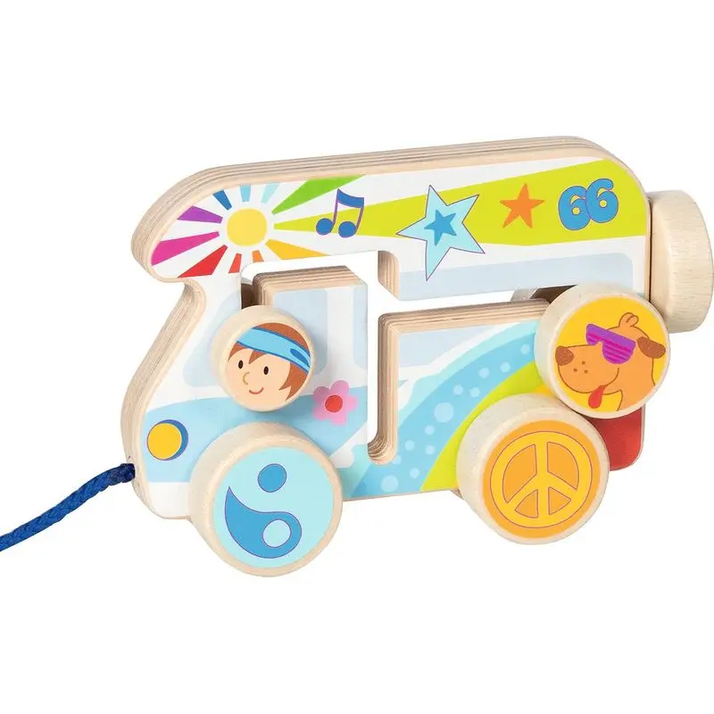 Tahací hračka - Auto kempovací Van dřevěné (Goki)