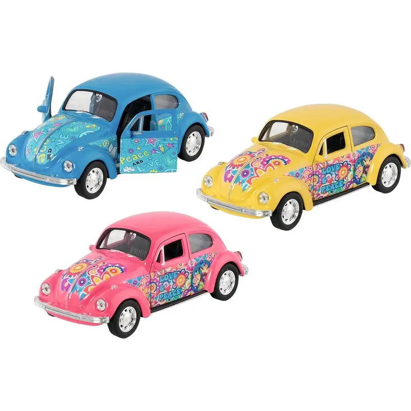 Kovový model - Auto Volkswagen Beetle potisk, 1:38, 1ks