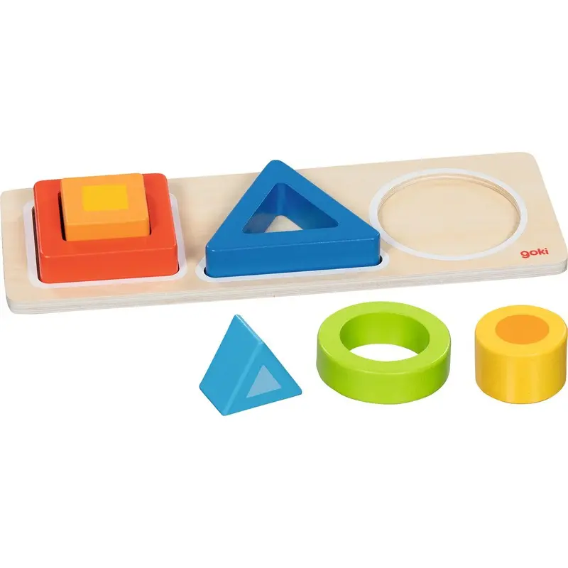 Vkládačka - Geometrické tvary na desce (Goki)