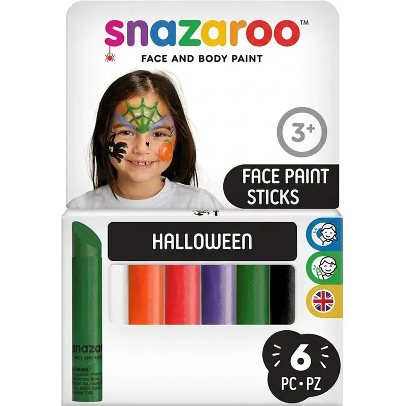 Tužky na obličej Snazaroo 6 barev - Halloween