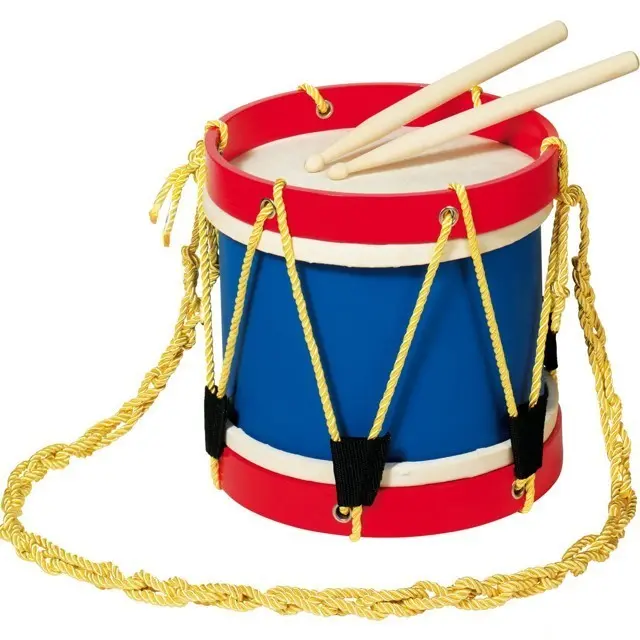 Hudba - Buben větší dřevěný, kůže, 22cm (Goki)