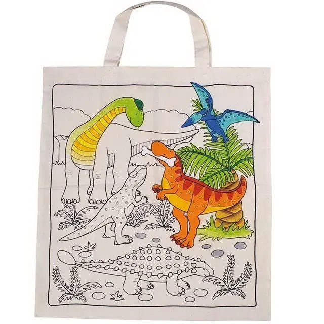 Malování na textil - Taška bavlněná, Dinosauři (Goki)