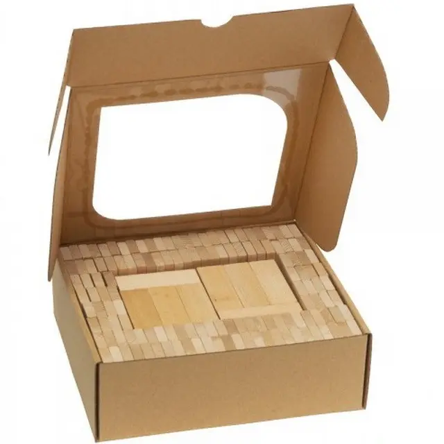 Kostky - Dřevěné domino přírodní, 200ks