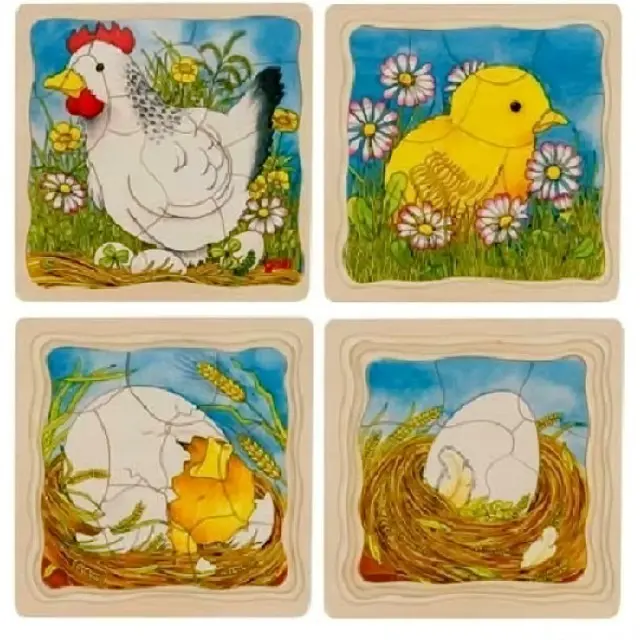 Puzzle: Vývoj kuriatka - hra z kategorie Maxi dieliky