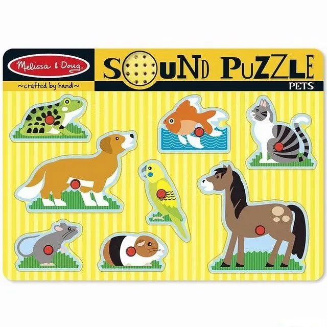 Puzzle muzikální - Domácí mazlíčci, 8ks (M&amp;D)