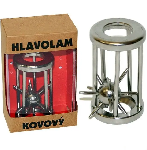 Hlavolam kovový - Ježek v kleci celokovový