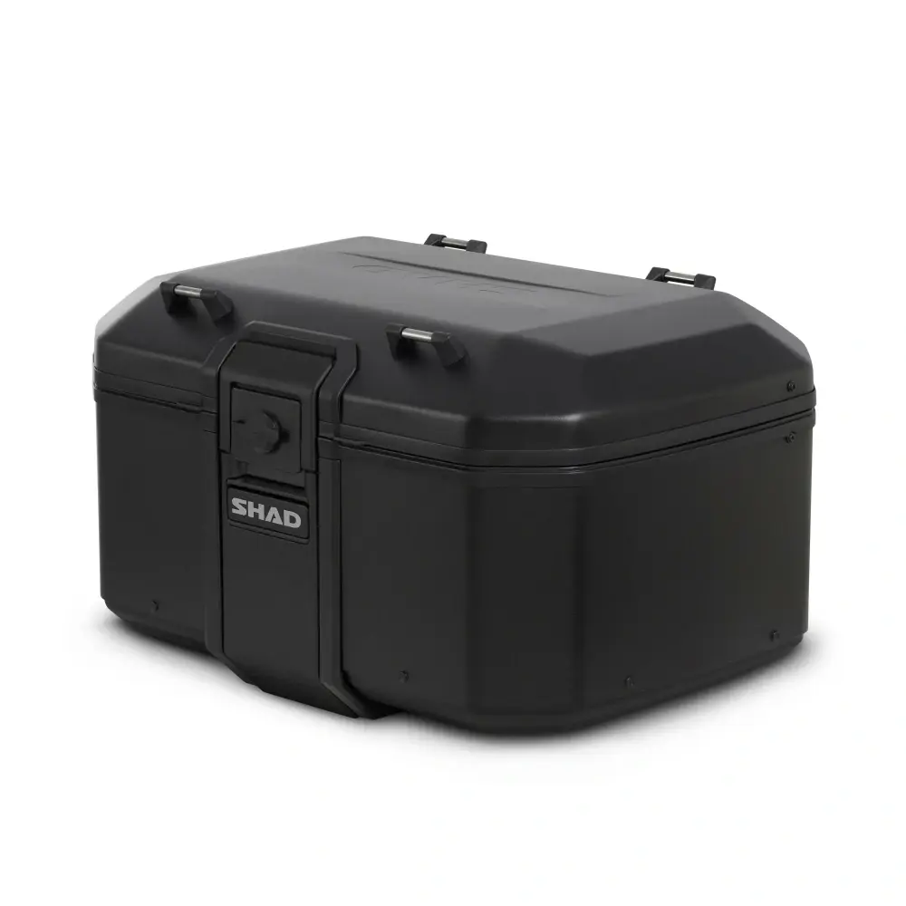SHAD Vrchní hliníkový kufr na motorku Terra TR55 D0TR55200B PURE BLACK (Terra TR55 Pure Black Top Case má kapacitu pro dvě přilby)