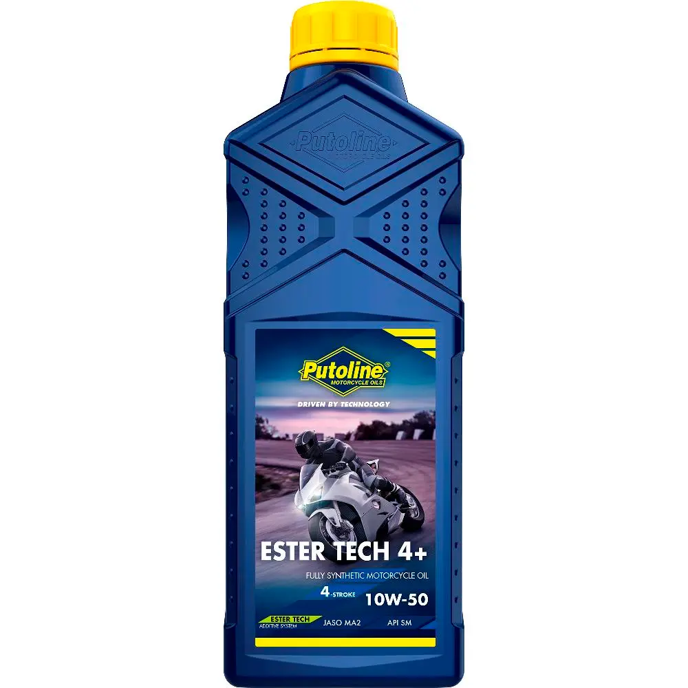 PUTOLINE Motorový olej Ester Tech 4T+ 10W50 1L Road/OFF-Road (Plně syntetický, vysoce výkonný 4-taktní soutěžní motorový olej, vhodný pro)