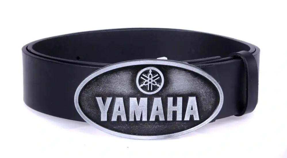 TXR Kožený opasek Yamaha 80 cm (Moto opasek s přezkou Yamaha, vyrobený z hovězí lícové kůže, zaručující dlouhou životnost.)