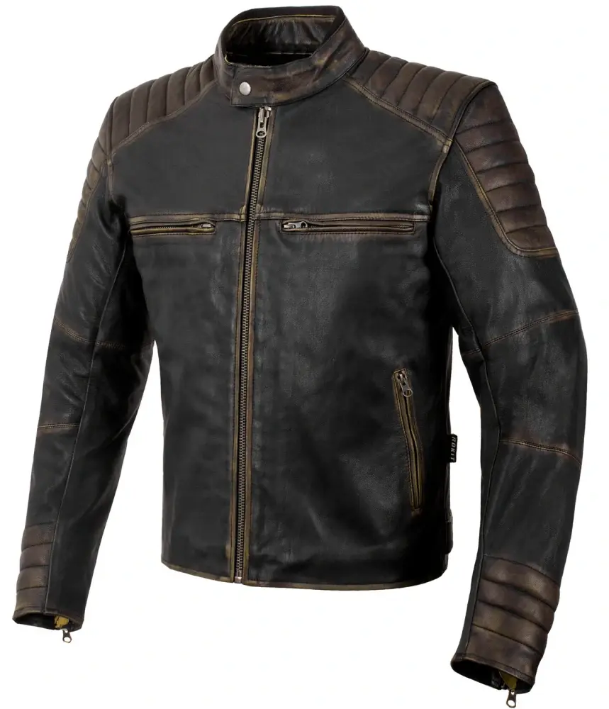 TXR Bunda na motorku Vintage hnědá S (Pánská kožená moto bunda TXR Vintage hnědá je z jemné a extrémně pevné kozí kůže. Má odnímatelné homologované)