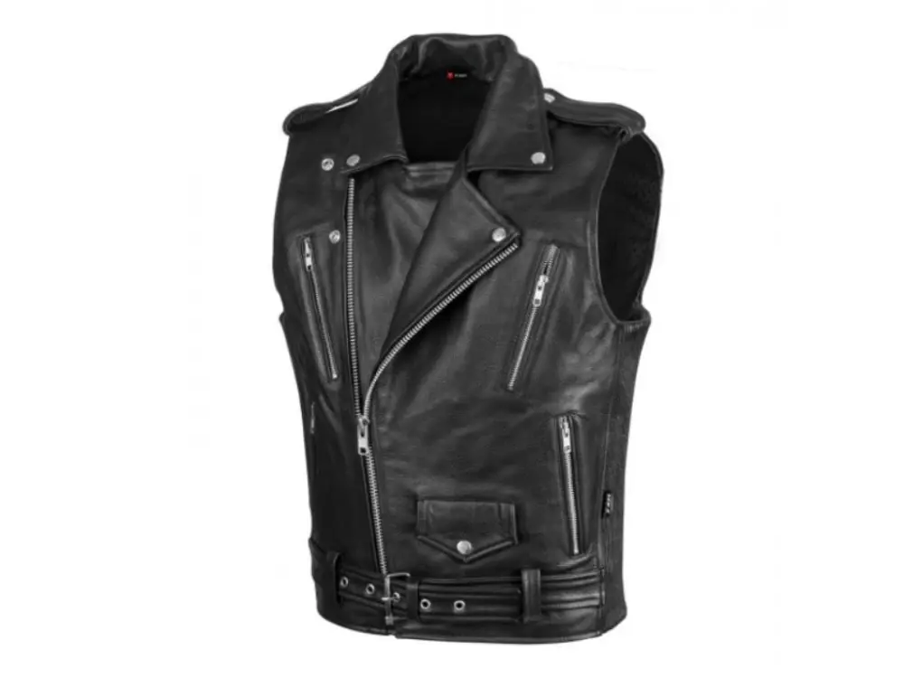 TXR Kožená vesta na motorku Custom XL (Kožená vesta na motorku TXR Custom z hovězí kůže o síle 1,1-1,2 mm s mesh podšívka ze 100% polyesteru, 4)