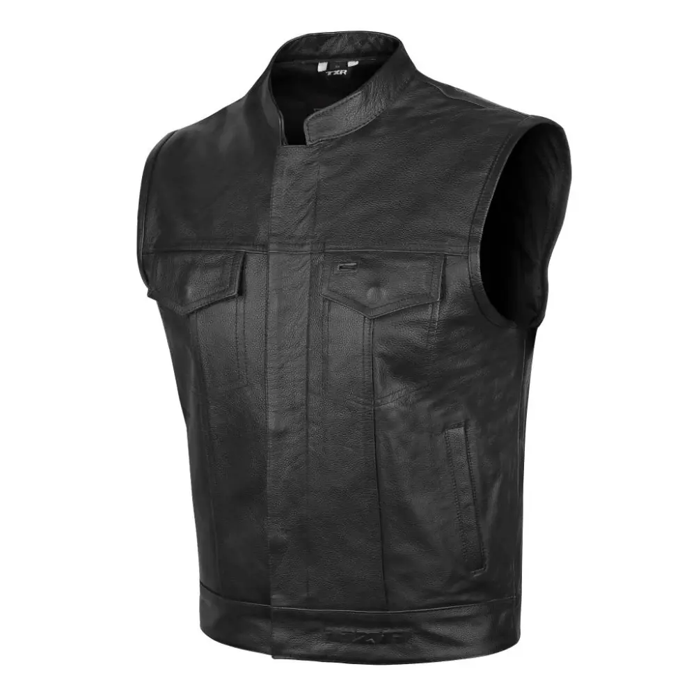 TXR Kožená vesta na motorku Magnum 2 3XL (Kožená vesta na motorku TXR Magnum si Vás získá svou bůvolí kůží o síle 1,1 - 1,2 mm.)