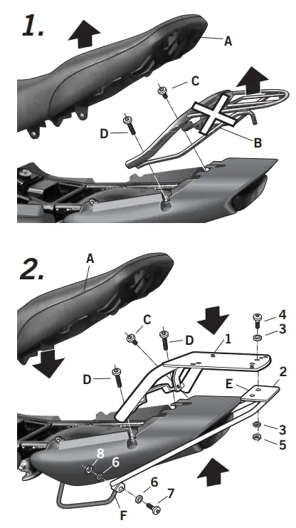 SHAD Montážní sada pro horní kufr Top master Y0YB15ST YAMAHA YBR 125 '05 (Montážní sada pro horní kufr SHAD, vhodná pro všechny typy. Nemusíte)