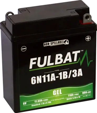 FULBAT 6N11A-1B/3A 6V 11Ah 90A 121x58x130mm P+ GEL bezúdržbová motobaterie