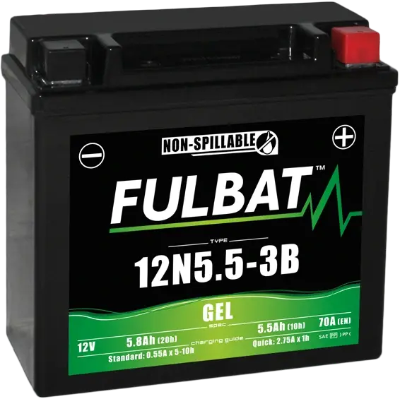FULBAT 12N5.5-3B 12V 5,5Ah 70A 135x60x130mm P+ GEL bezúdržbová motobaterie