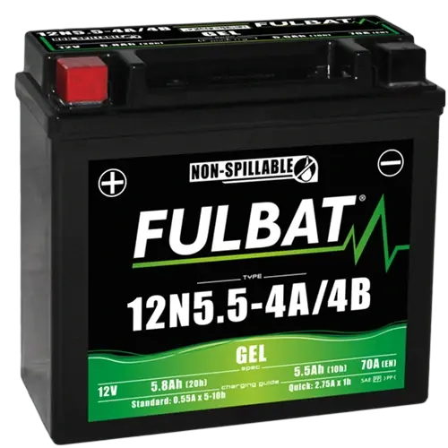 FULBAT 12N5.5-4A 12V 5,5Ah 70A 135x60x130mm L+ GEL bezúdržbová motobaterie
