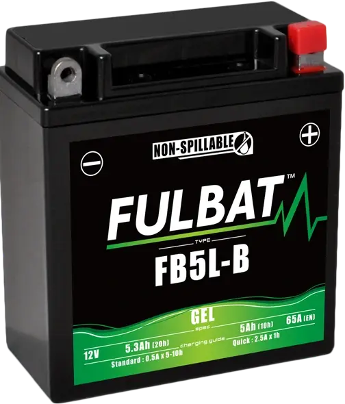 FULBAT FB5L-B 12V 5Ah 65A (YB5L-B) 120x60x130mm P+ GEL bezúdržbová motobaterie