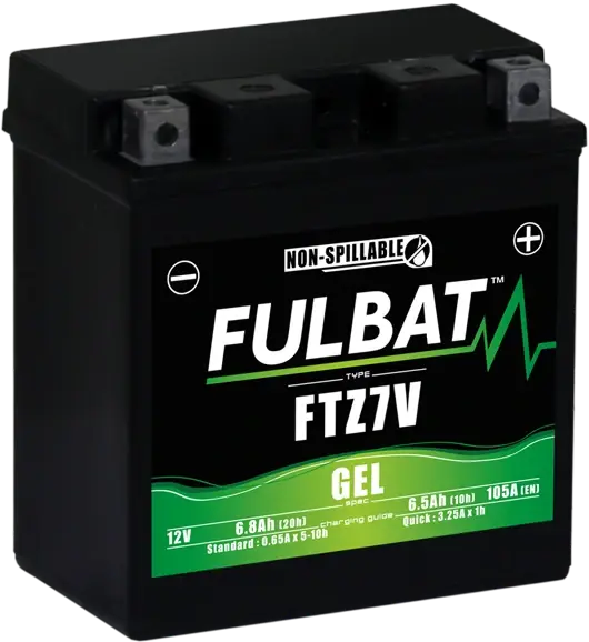 FULBAT FTZ7V 12V 6,5Ah 105A 113x70x105mm P+ GEL bezúdržbová motobaterie