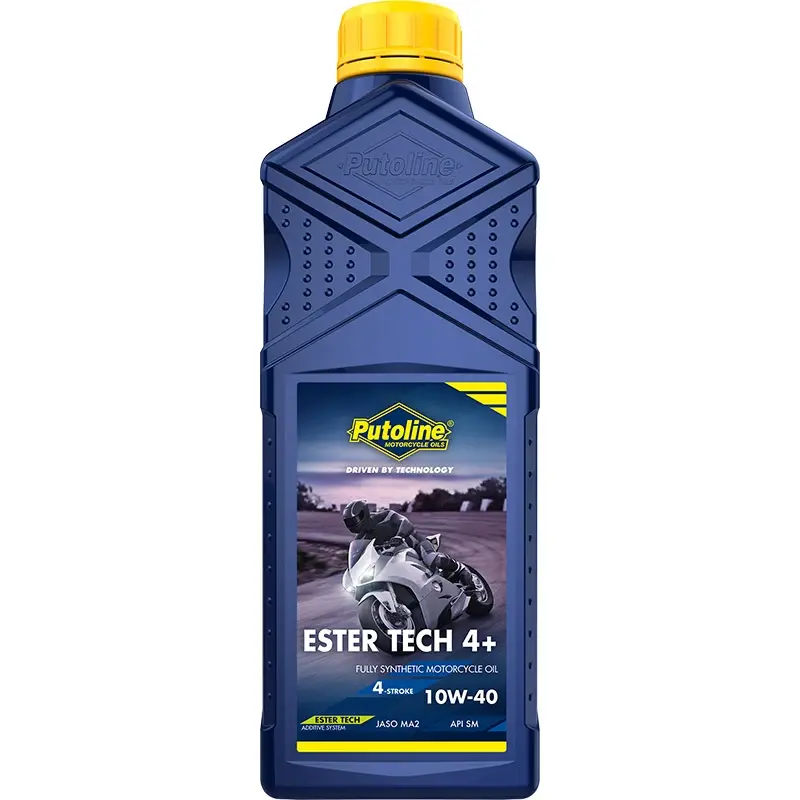PUTOLINE Motorový olej Ester Tech 4T+ 10W40 1L Road/OFF-Road (Plně syntetický, vysoce výkonný 4-taktní soutěžní motorový olej. Olej určený pro)