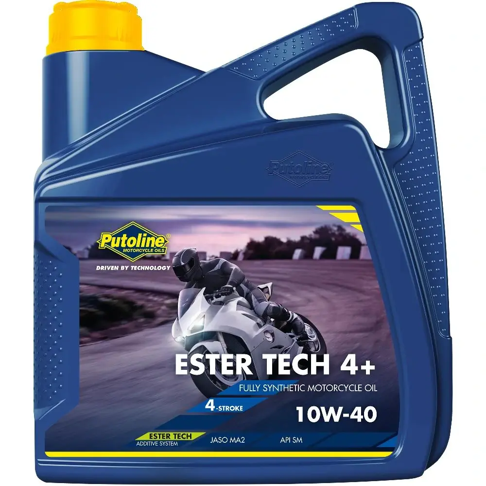 PUTOLINE Motorový olej Ester Tech 4T+ 10W40 4L Road/OFF-Road (Plně syntetický, vysoce výkonný 4-taktní soutěžní motorový olej. Olej určený pro)
