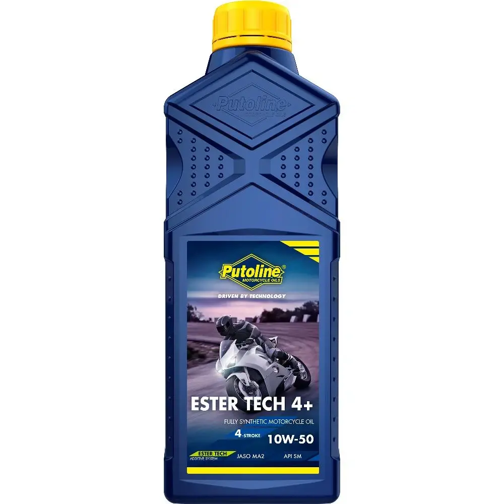 PUTOLINE Motorový olej Ester Tech 4T+ 10W50 1L Road/OFF-Road (Plně syntetický, vysoce výkonný 4-taktní soutěžní motorový olej, vhodný pro)