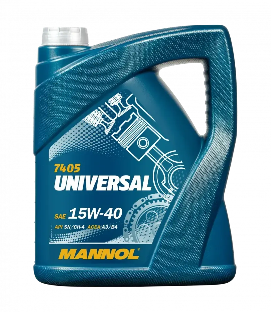 MANNOL Motorový olej 7405 Universal 15W-40 - 5L (Celoroční univerzální motorový olej ekonomické třídy na vysoce rafinované minerální bázi)