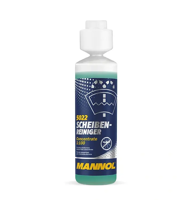 MANNOL 5022 Scheiben Reiniger 1:100 (letní koncentrát do ostřikovačů) - 250ml (Superkoncentrovaná letní směs do ostřikovačů s citrusovou vůní)