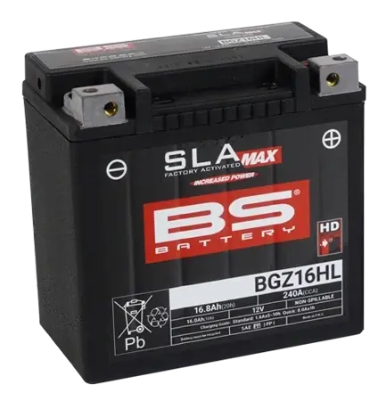 BS-BATTERY BGZ16HL 12V 16Ah 240A (GYZ16HL) 150x88x145mm P+ AGM bezúdržbová motobaterie (Ve výrobě aktivovaný SLA akumulátor (VRLA, AGM za mokra)