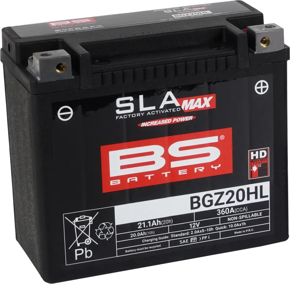 BS-BATTERY BGZ20HL 12V 20Ah 360A 176x89x154mm P+ AGM bezúdržbová motobaterie – 300939 (Ve výrobě aktivovaný SLA akumulátor (VRLA, AGM za mokra)