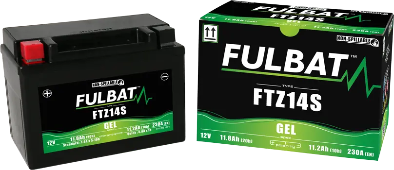 FULBAT FTZ14S 12V 11,2Ah 230A (YTZ14S) 150x88x110mm L+ GEL bezúdržbová motobaterie (Gelový akumulátor (VRLA, AGM wet charged), značení JIS YTZ14S,)