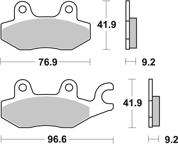 SBS brzdové destičky KH197 STREET STANDARD CERAMIC DAELIM SV 125 11-15, HONDA NS-1 75 92-00, KEEWAY PARTNER 100 06-10, KYMCO AGILITY 125/200 14-17, BW